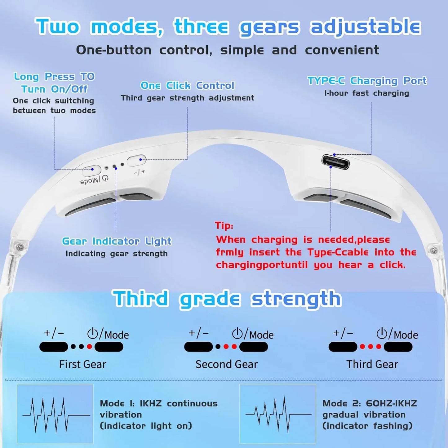 Eye Massager Relieves Eye Fatigue Eyes Massage Glasses Eye Fatigue Relief Massager Dark Circles Removal EyeCare Beauty Tools