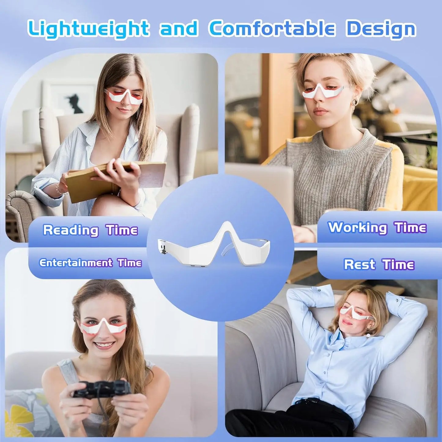 Eye Massager Relieves Eye Fatigue Eyes Massage Glasses Eye Fatigue Relief Massager Dark Circles Removal EyeCare Beauty Tools