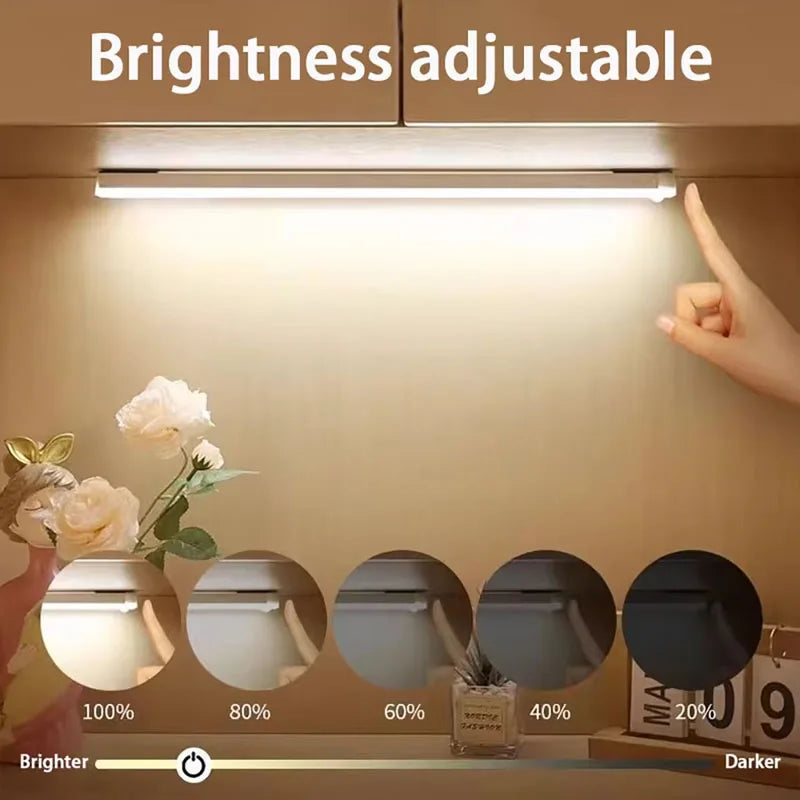 Smart Motion Sensor NightLight Ultra-Thin 3Color Temperatures USB-Rechargeable for Wardrobes Stairs Cabinets Home and Office Use