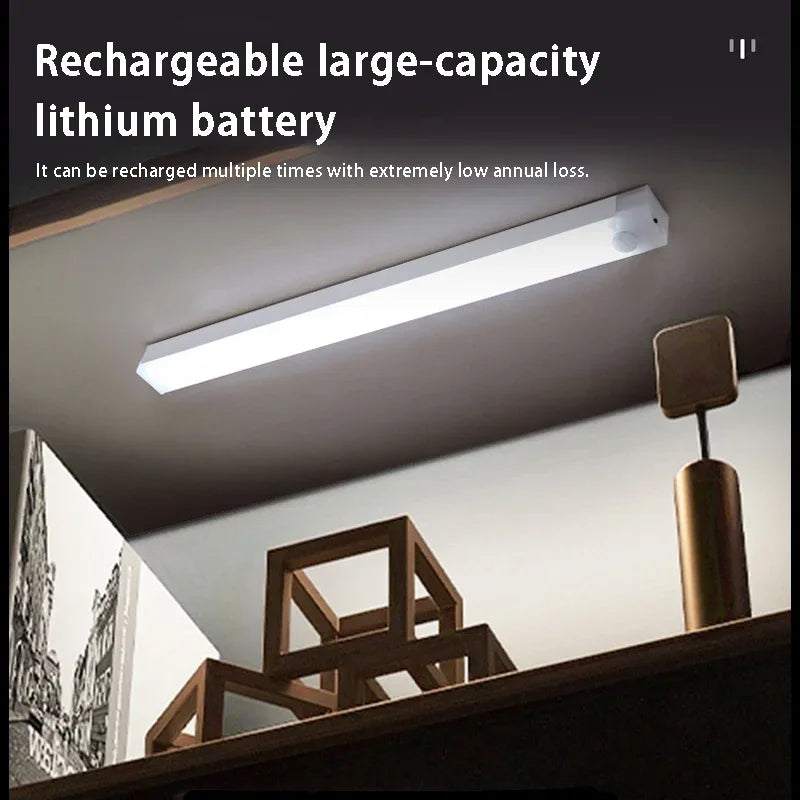 Smart Motion Sensor NightLight Ultra-Thin 3Color Temperatures USB-Rechargeable for Wardrobes Stairs Cabinets Home and Office Use