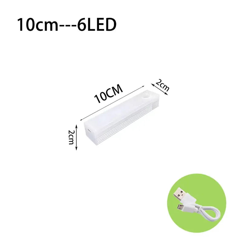 Smart Motion Sensor NightLight Ultra-Thin 3Color Temperatures USB-Rechargeable for Wardrobes Stairs Cabinets Home and Office Use
