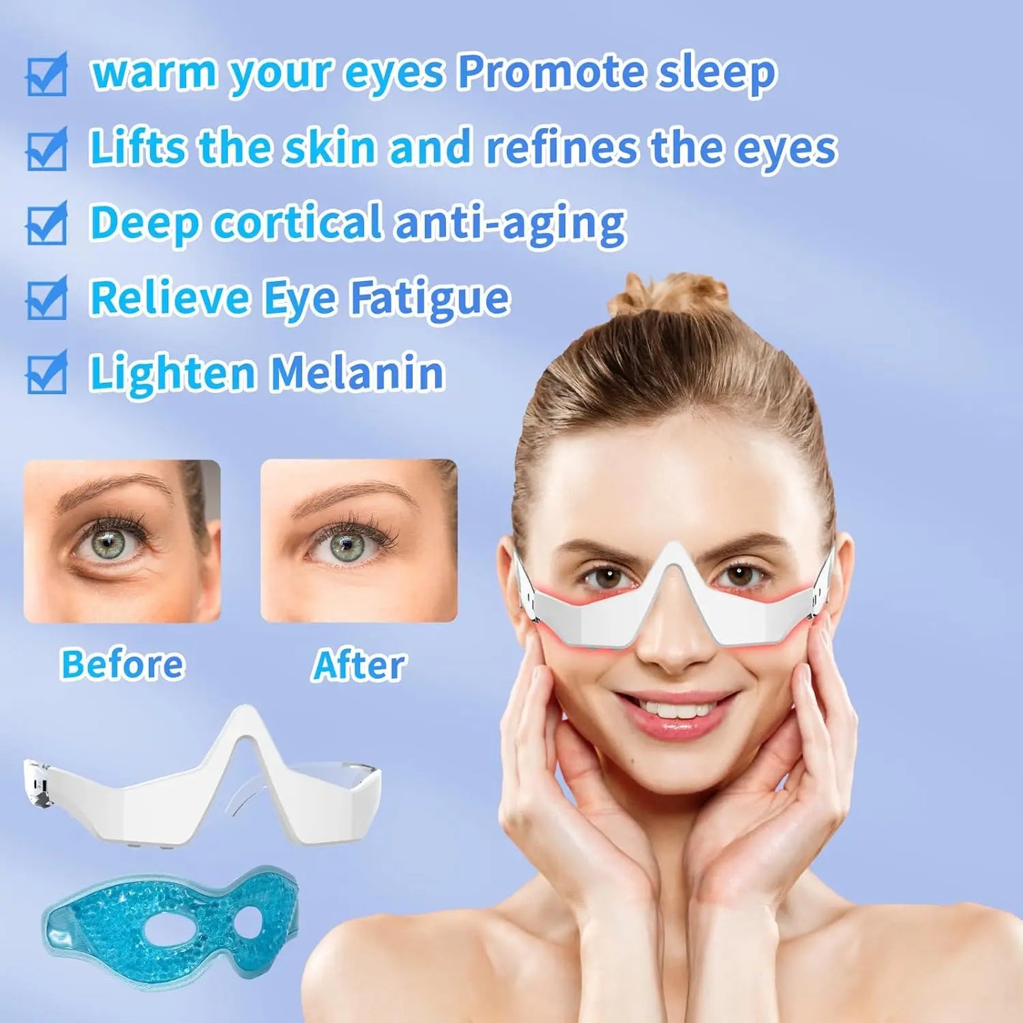 Eye Massager Relieves Eye Fatigue Eyes Massage Glasses Eye Fatigue Relief Massager Dark Circles Removal EyeCare Beauty Tools